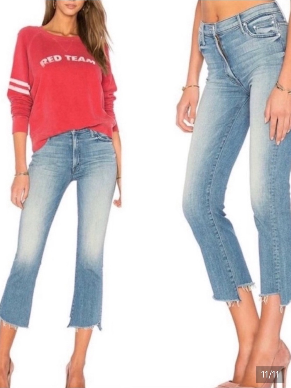 MOTHER Crop Step Fray Insider Jeans “Not Rough Enough”  LIKE NEW
